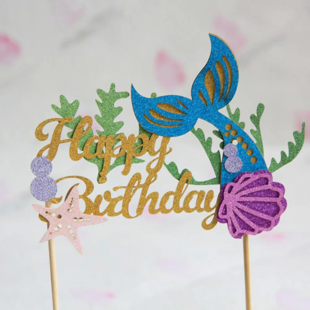3 шт. Необычные блестящие топперы с надписью "Happy Birthday" аксессуары для