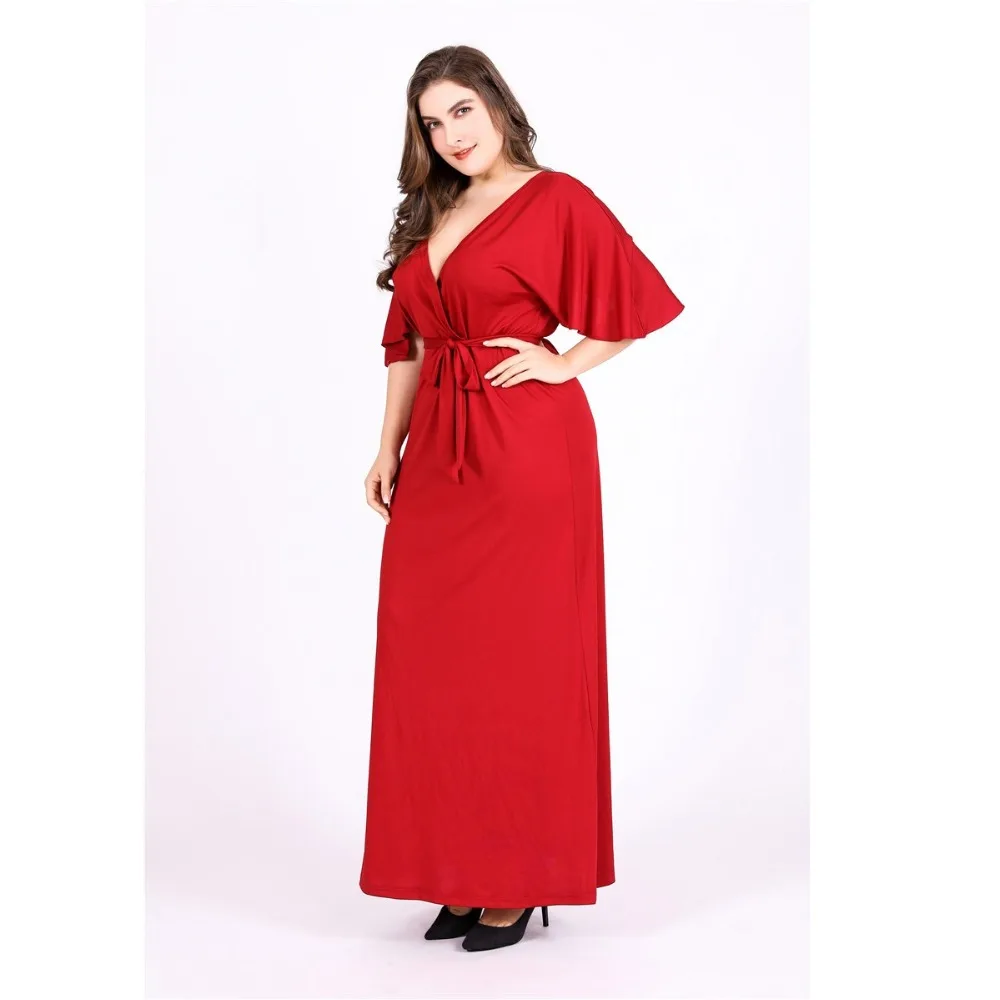 Большое женское платье большого размера XL/2XL/3XL/4XL/5XL/6XL с рукавами летучая мышь