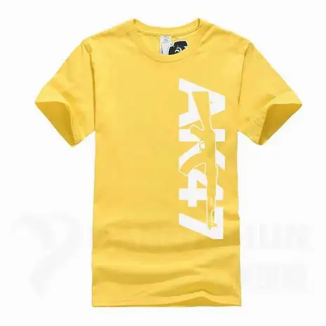 Boutique Men Tops Tees Summer Fashion New AK47 Printed T Shirt Short Sleeve Men AK 47 Rifle Gun Personalized T Shirts 3XL
