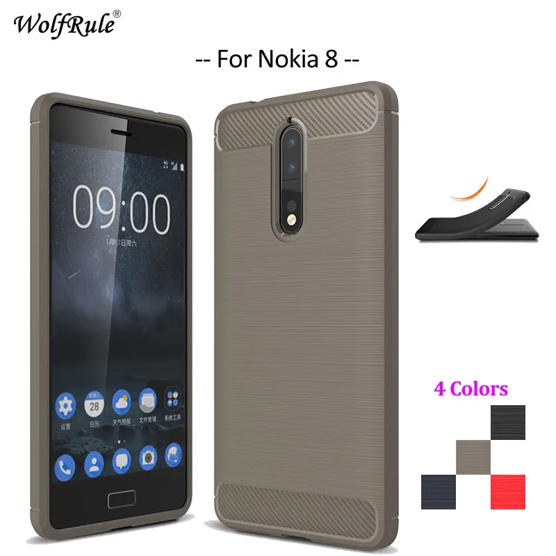 Чехол WolfRule для Nokia 8 Ударопрочный Мягкий чехол из ТПУ с кистью мобильный телефон