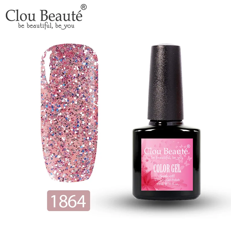 Clou Beaute УФ-гель для ногтей основа и верхнее покрытие лак для ногтей Набор для маникюра геллак Полупостоянный Гибридный праймер гель лак - Цвет: 1864