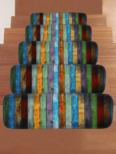 Stripe DIY 5 шт. 3D самоклеющейся лестницы Стикеры лестницы стояка этикета пол Home Decor Книги по искусству наклейка - Цвет: Stripe