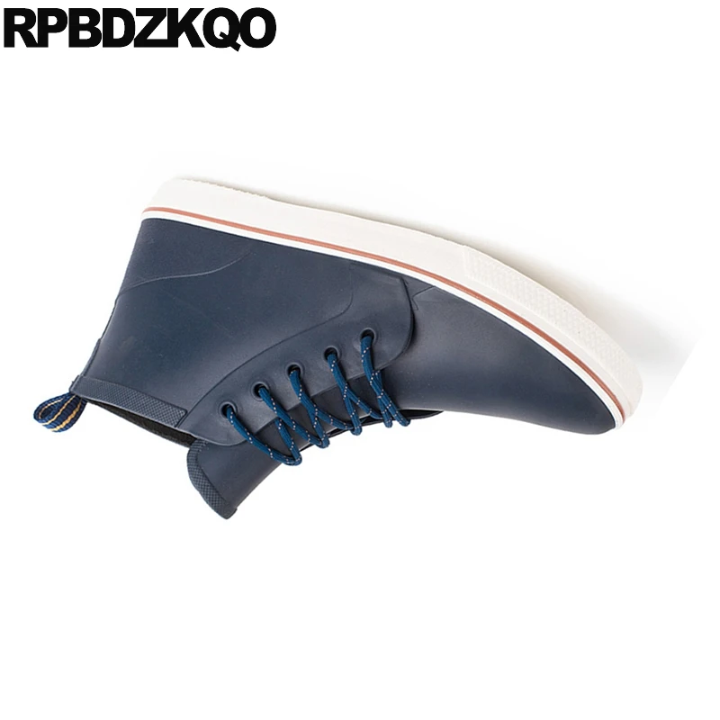 зимняя мужской зеленый галоши резиновые сапоги мужская плоские синий короткие