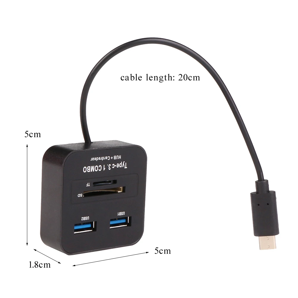 USB 3 1 Type C к 2 0 хаб с SD/TF кардридер высокоскоростной комбинированный адаптер для