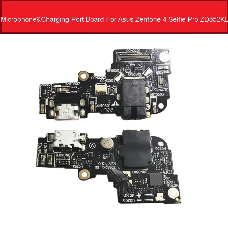 

USB Charger Dock Board For Asus Zenfone 4 Selfie Pro ZD552KL Charging Port Plug Board Flex Cable With Microphone Autio Jack