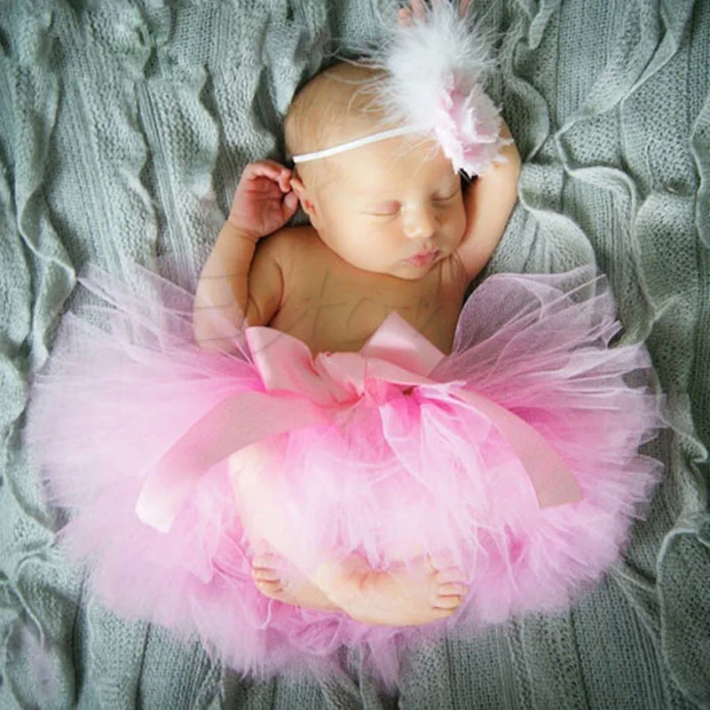 

New Cute Toddler Newborn Baby Girl Tutu Skirt & Headband Photo Prop Costume Outfit Oct2 #330