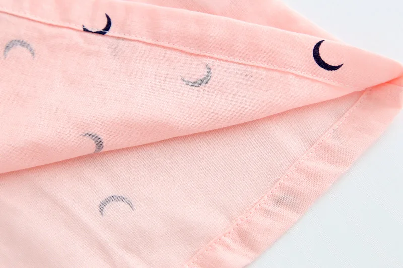 Летняя тонкая газовая пижама из 100% хлопка с короткими рукавами шорты отворотом