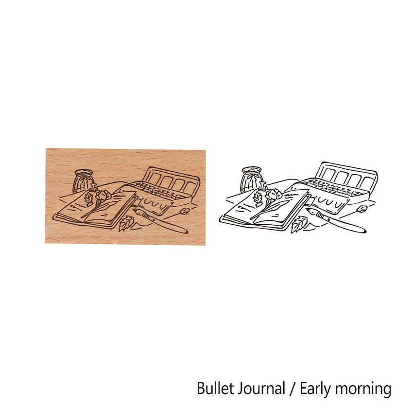 Новое поступление молочные базовые серии деревянные штампы для Bullet Journal ручной работы настроения сладкий резиновый штамп A012