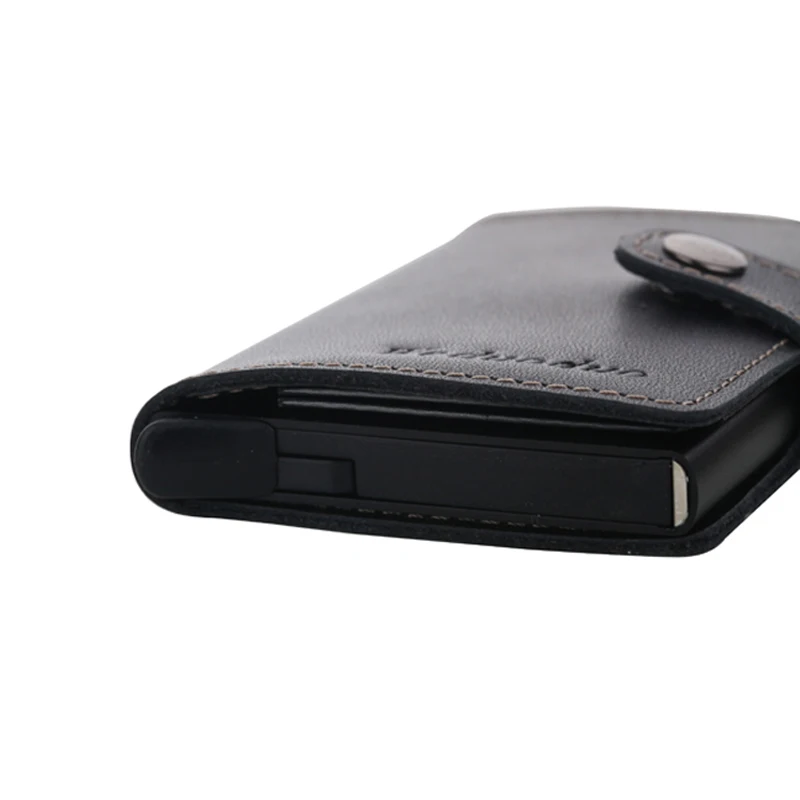 Weduoduo мужской блокирующий Rfid кошелек мини натуральная кожа бизнес алюминиевый кредитный держатель для карт кошелек автоматический всплывающий Чехол для карт