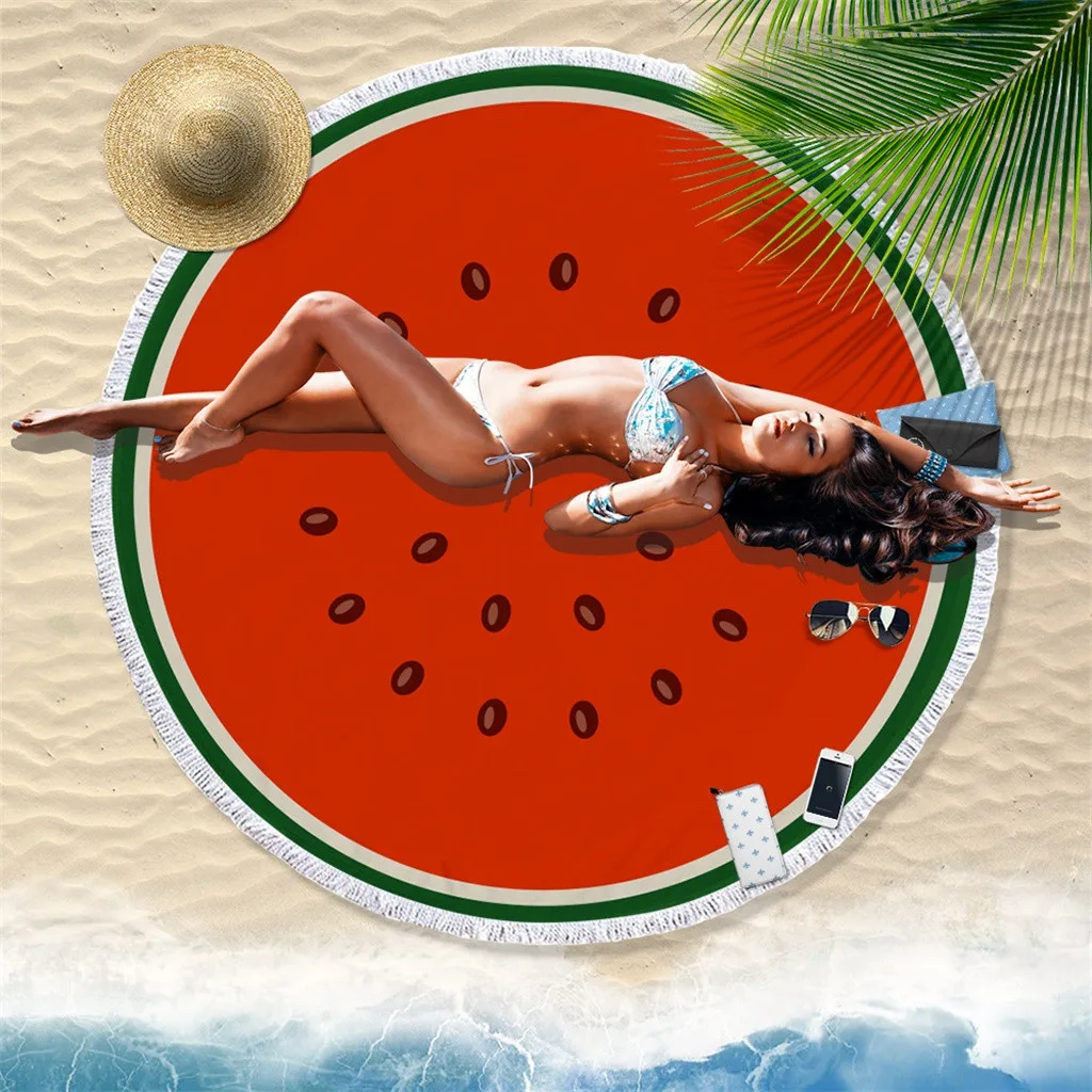 3D цветной круг коврик для йоги большой круглый пляжное одеяло с кисточкой