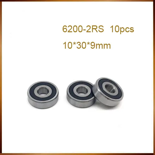 6002RS 10pcs 6200-2RS 6200 rs 10*30*9 mm double Rubber sealing cover deep groove ball bearing | Обустройство дома