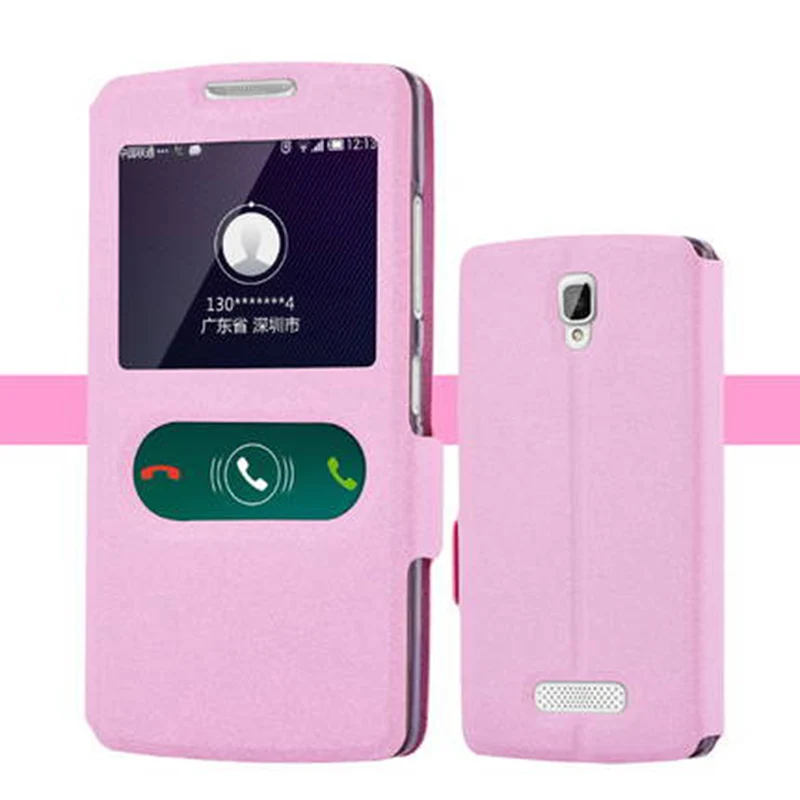 Розовый 5.5inch Open window cover For Lenovo Vibe P1 Case cover leather Cases P1c72 P1c58 flip shell VibeP1 back cover skin fundas capas - Цвет: Розовый