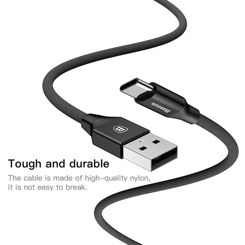 Baseus USB Type C кабель для Samsung galaxy s9 plus note 8 3A быстрой зарядки передачи данных huawei mate 10