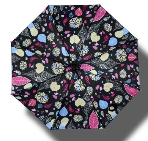 Складной зонт для рисования лилий с листьями цветами дождевиком женский
