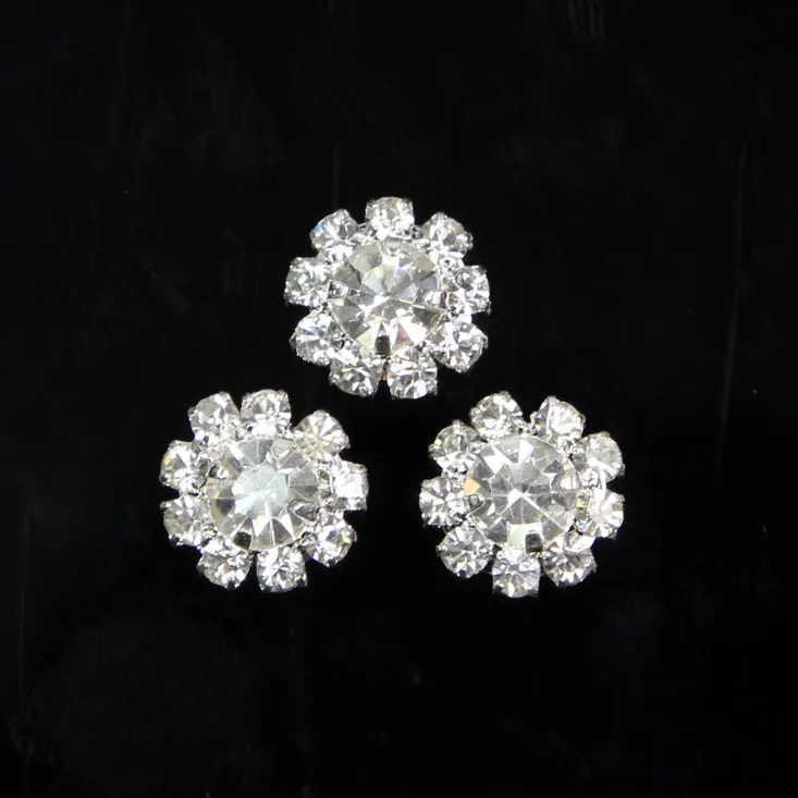 10 pcs DIY Round 10mm Metal Rhinestone Button For Wedding Embellishment Headband | Дом и сад