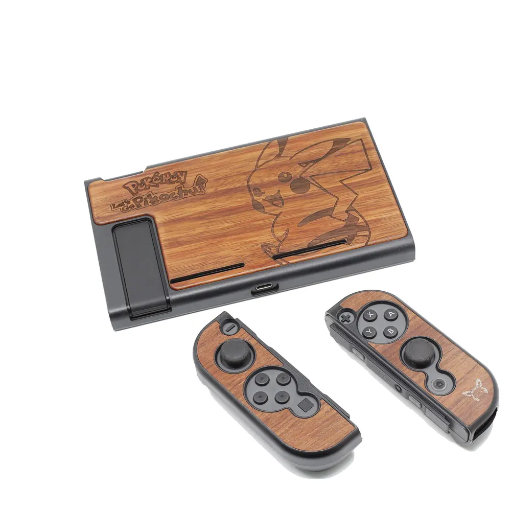 Pikacu Go- Rose Защитный кожух корпус для консольный переключатель Nintendo Joy-Con контроллер Деревянный чехол пыленепроницаемый сумка для переноски - Цвет: Pikacu Go- Rose