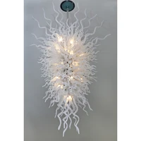 hand blown glass chandelier white glass crystal chandelier for ballroom living room staircase led light