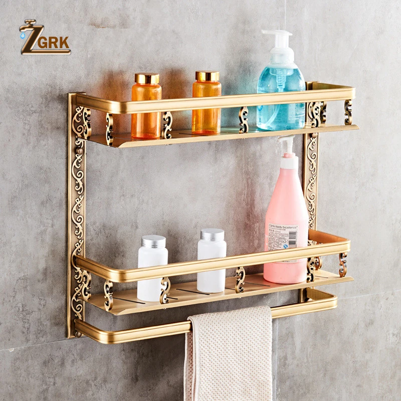 zgrk space aluminum bathroom series antique brushed towel ring toilet paper holder cup holder robe hook bathroom hardware free global shipping