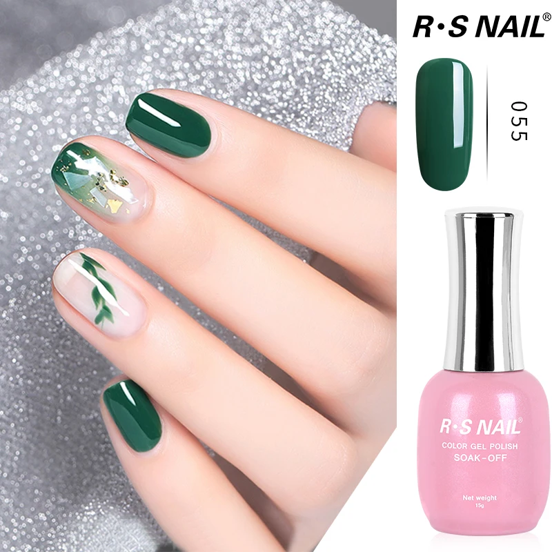 Цветной Гель лак для ногтей RS Зеленый новая серия УФ светодиодный авокадо матча 15