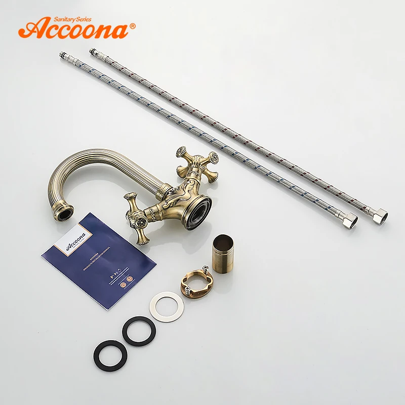 Accoona античный кран из латуни для умывальника установленный на палубе с одной