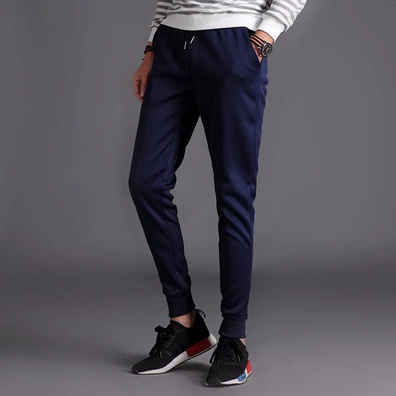 Мужские спортивные штаны Pantalon Homme Повседневные вязаные однотонные брюки для бега