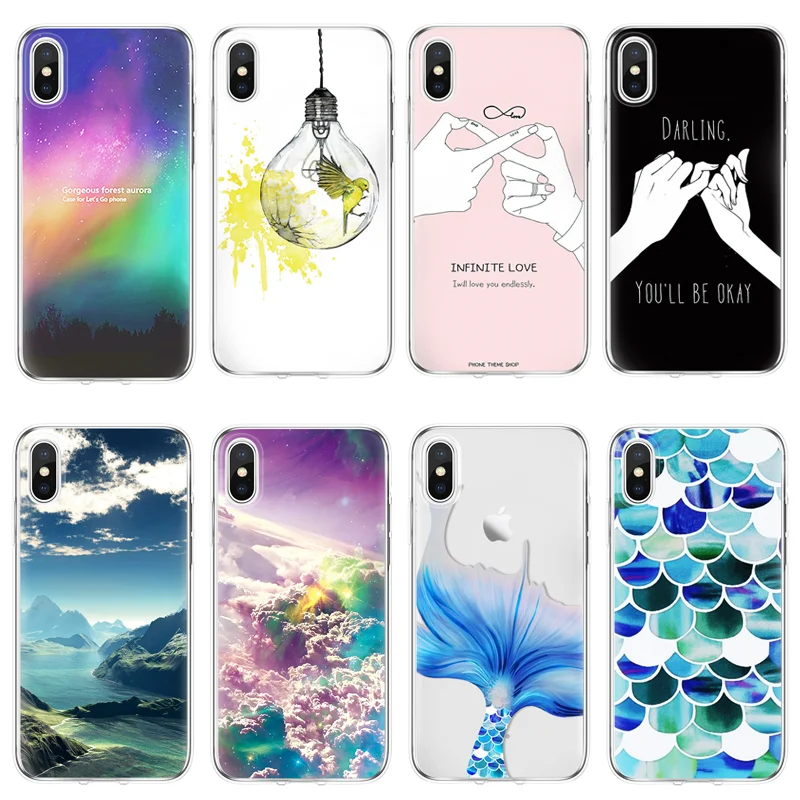 Fish scale for iPhone 4S 5 5S SE 6 S 7 8 Plus Funda Coque Soft For 7plus plus X XR Cover TPU Xs Max case |