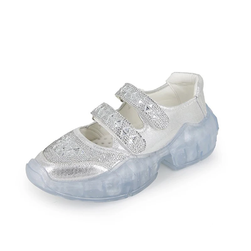 Brand Trend Women Transparent Thick Bottom Sneakers Harajuku Ladies Platform Jelly Shoes Casual Shining Running Footwear | Обувь