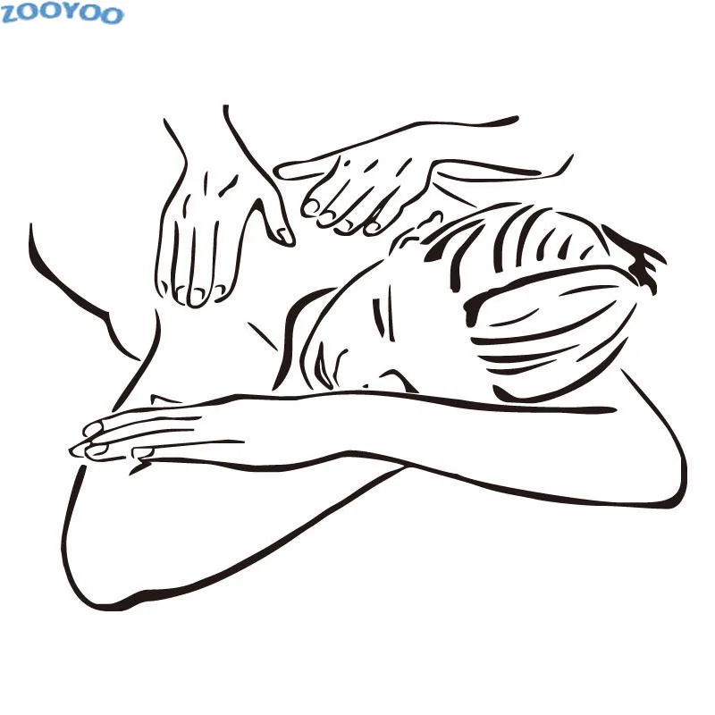 

ZOOYOO Beauty Salon Massage Wall Sticker Spa Beautiful Girl Woman Wall Art Decals For Room Decor Home Decoration