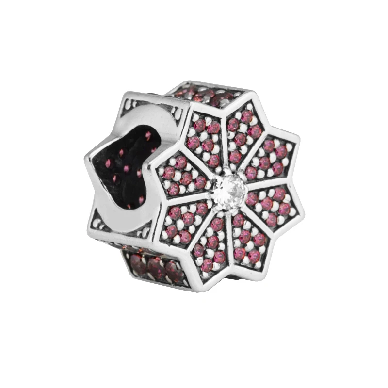 Подходит для браслетов Pandora мерцающие подарочные серебряные бусины 100% 925 пробы