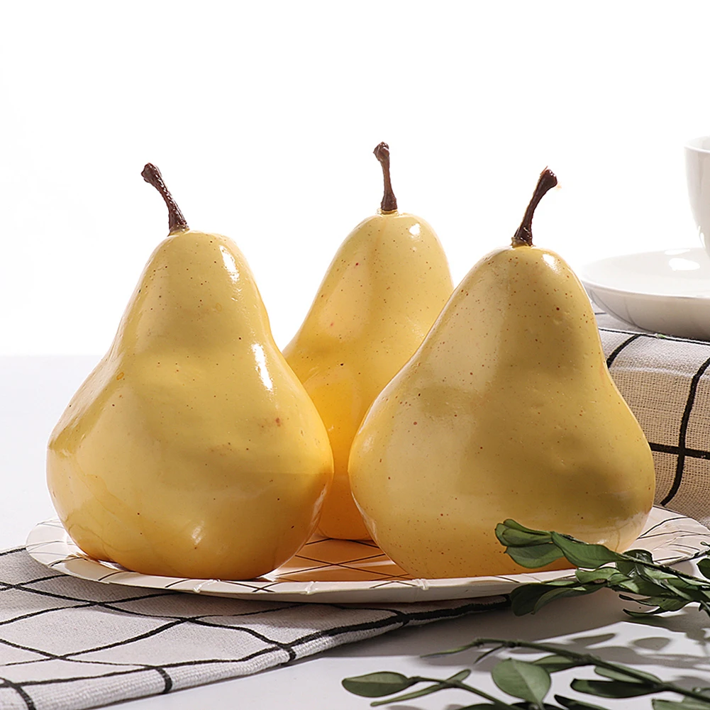 6 шт./компл. искусственные красные яблоки/зеленые яблоки/груши имитация фруктов