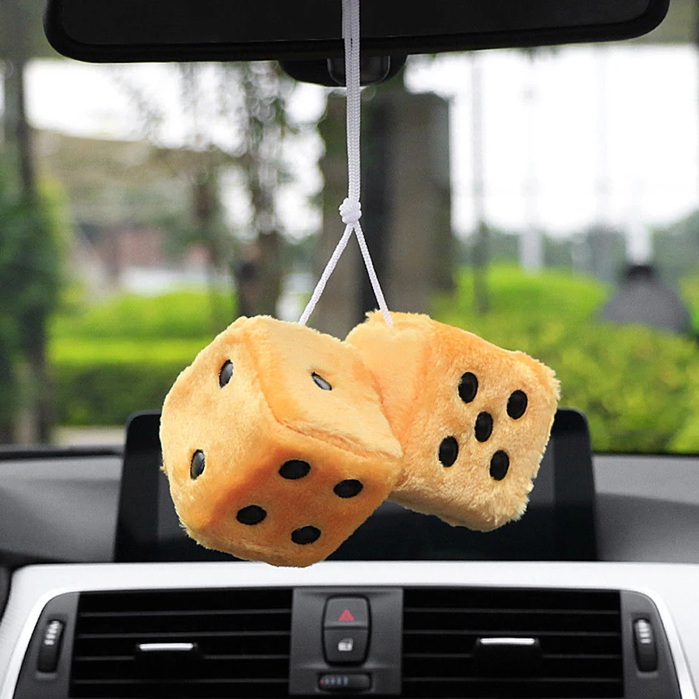 Милое украшение в виде кубиков из мягкого плюша подвесное для автомобиля