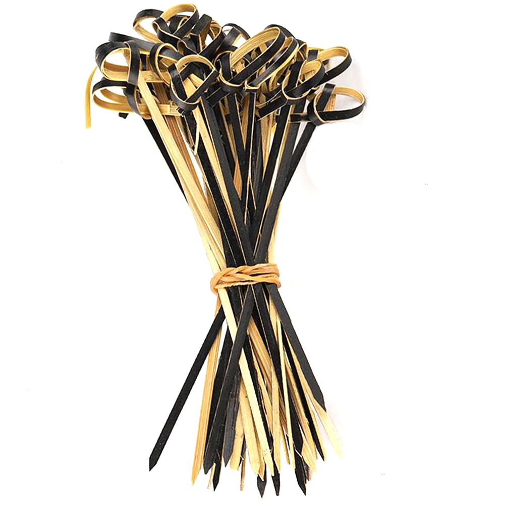 Household Eco-friendly Handmade Bamboo Stick Knot Dining Food Tableware Skewers Sticks Restaurant Fruits Disposable | Дом и сад