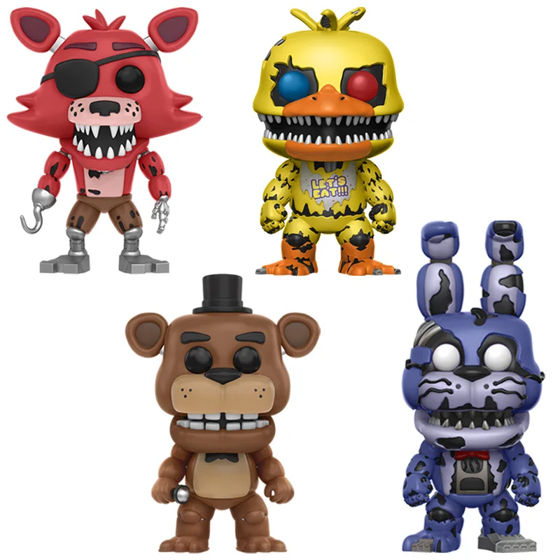 4 шт./компл. Five Nights At Freddy's» «пять ночей у Фредди» игре Five Nights At Freddy's Бонни и Чика Фокси» из мультфильма для мальчика, игрушки FNAF ПВХ 5 Fazbear кукольный фигурку модель куклы - Цвет: 4PCS