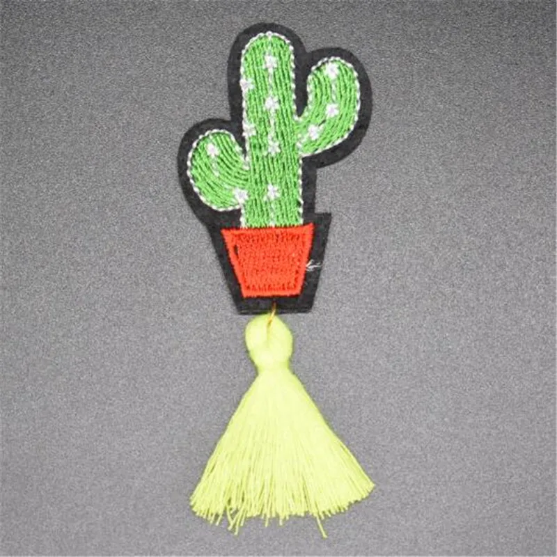 Cactus tassels Iron On Patches for Clothing Embroidery Biker Patch Apparel Accessories Stickers Clothes Fabric Free Shipping | Дом и сад