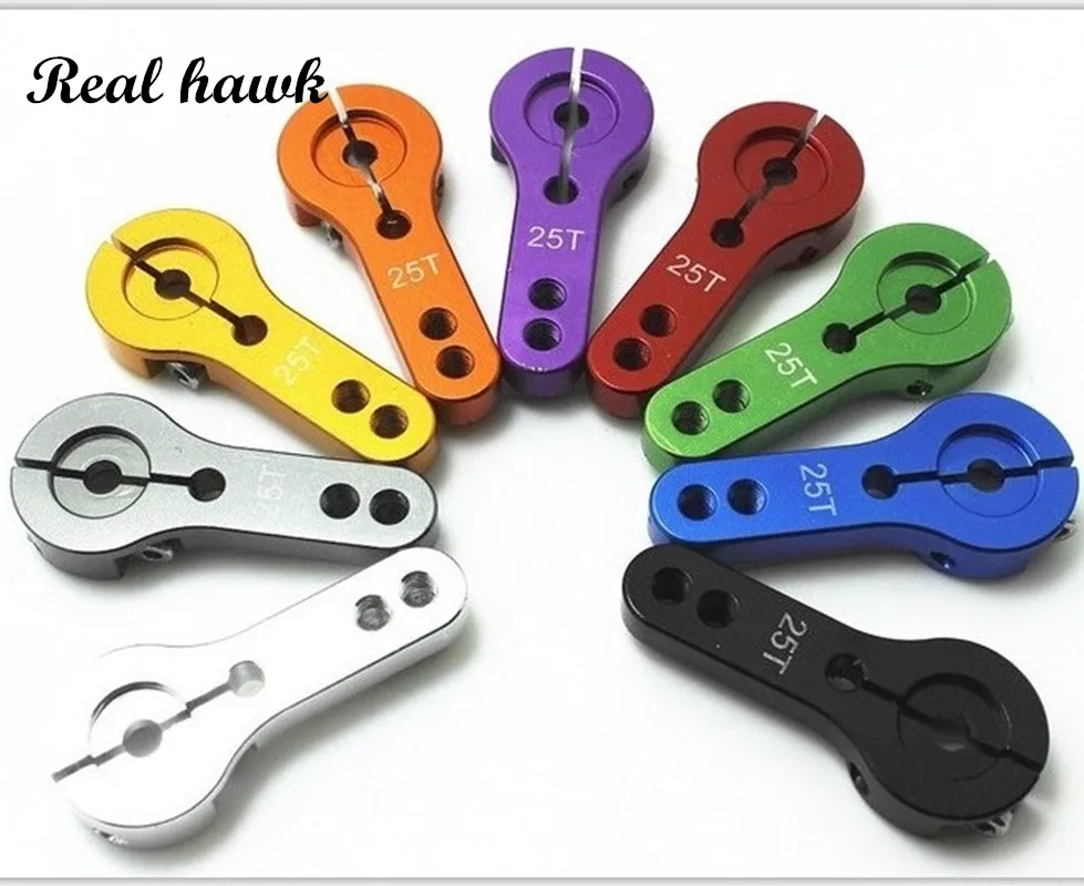 Алюминиевый сервопривод с ЧПУ, одиночный сервопривод для Futaba типа, 2 шт., 25T, 9 цветов, для радиоуправляемого летательного аппарата, лодки, автомобиля, вертолета, бесплатная доставка