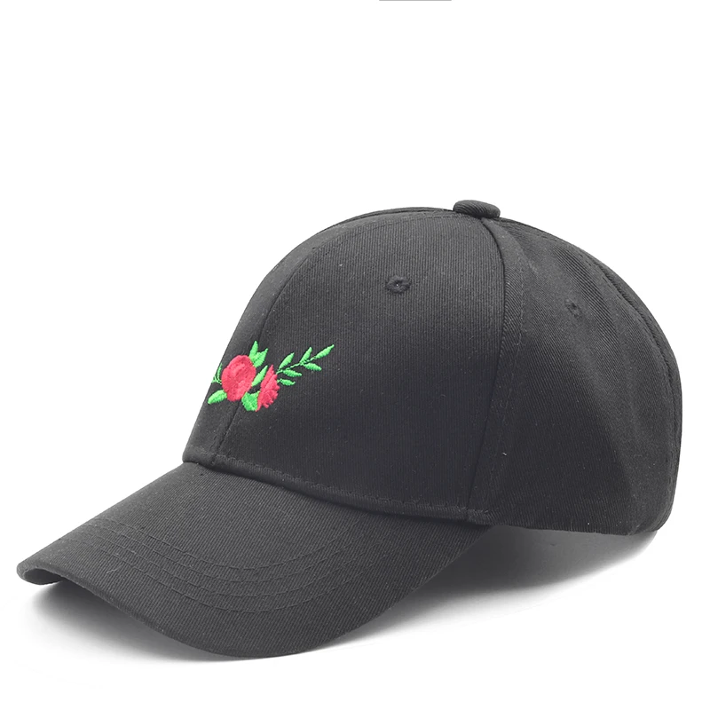 2018 Новая роза Бейсбол Кепки Для мужчин женщин Повседневное Snapback кости черный хип