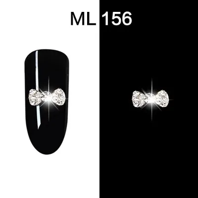 156-10pcs 10 шт./лот 3D Стразы для ногтей стразы серебро/красный лак для ногтей Кристальные бусины 18 различных Лук Дизайн Стразы для ногтей для украшение для ногтей ML153-170 - Цвет: 156-10pcs