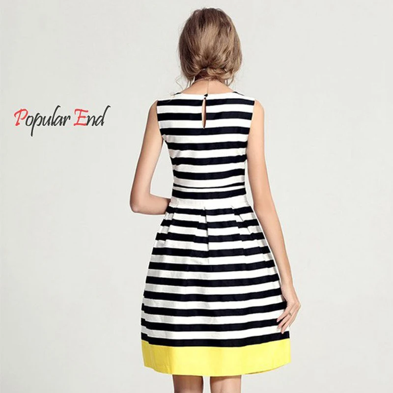 2017 New Fashion Casual Summer Women Patchwork Striped Cute Style Dress Vintage Evening Party Bandage Dresses LY069 | Женская одежда