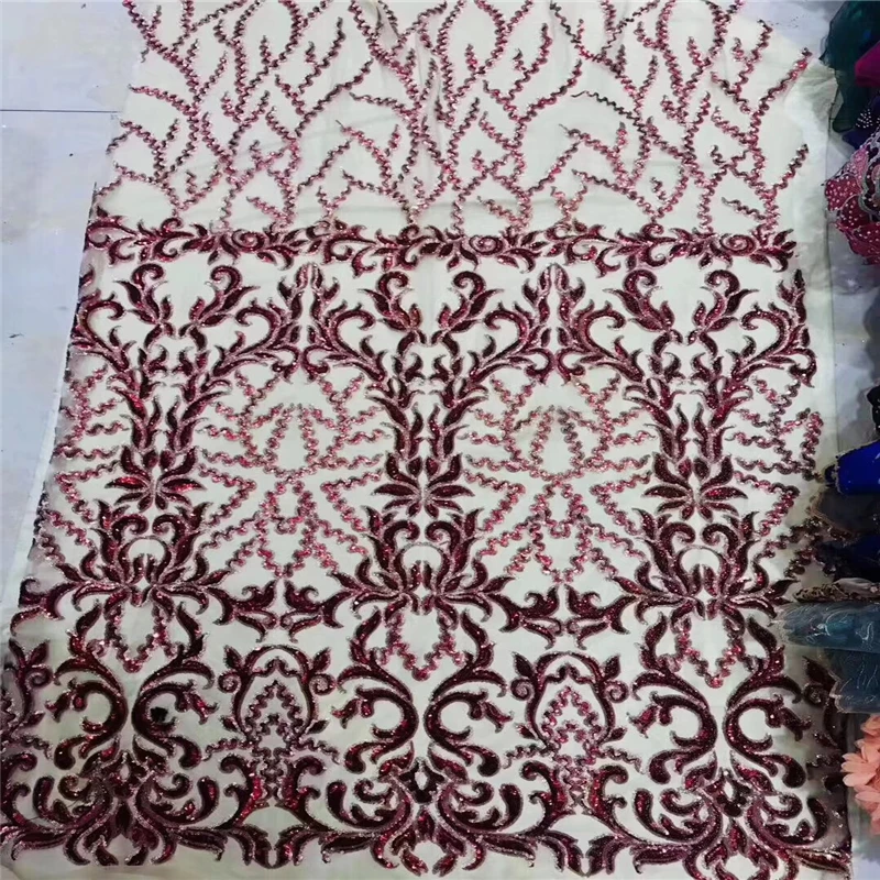 Tollola High Quality African Lace Fabric Net 2019 French Tulle With Sequins Nigerian For Wedding | Дом и сад