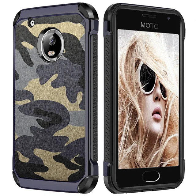 Blue Для Motorola MOTO G6 G5 G4 G7 Plus G3 армейский Камуфляжный противоударный задний Чехол для MOTO E4 E5 Z2 Play Z2 Force защитный чехол - Цвет: Blue