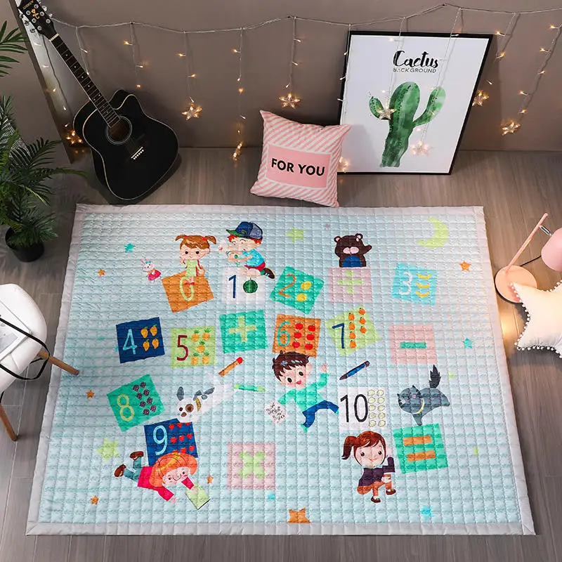 TREENDPOOL детский хлопковый игровой коврик, детский игровой коврик 150x200 см Ludo, машинная стирка, коврики для гостиной/спальни, противоскользящие - Цвет: Style 5