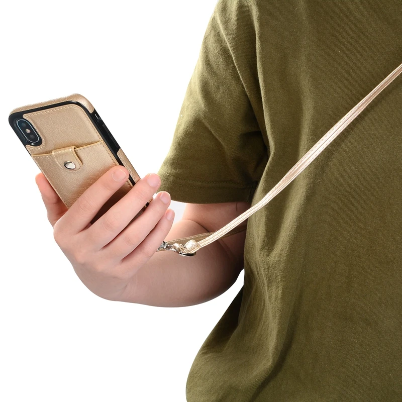 Флип-кейс с веревочным шнуром для iphone X XS XR Max чехол из искусственной кожи 6 6s 7 8 plus