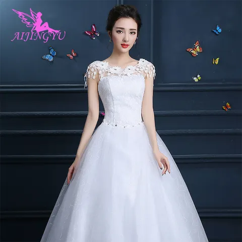 AIJINGYU 2021 Русалка под заказ, новинка, Лидер продаж, дешевое бальное платье на шнуровке сзади, искусственное свадебное платье, FU147