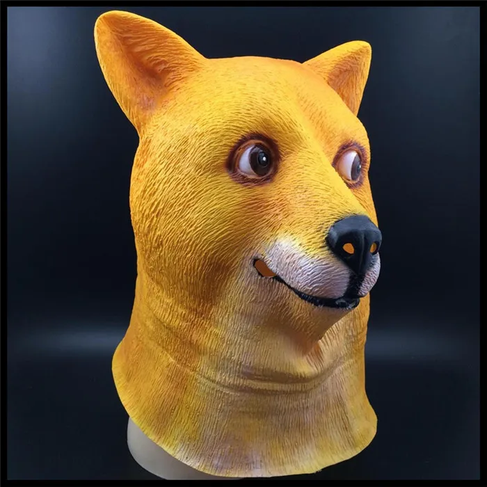 Бесплатная доставка страшная маска Doge Crazy Dog Забавные Маски Хэллоуин косплей