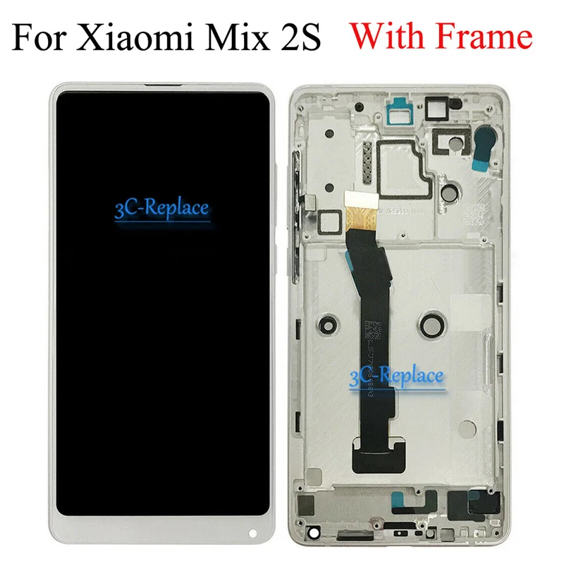 Mix2s and WhiteFrame Тест белый/черный для Xiaomi mi x/mi x pro/mi x 2/mi x 2S ЖК-дисплей кодирующий преобразователь сенсорного экрана в сборе с рамкой - Цвет: Mix2s and WhiteFrame