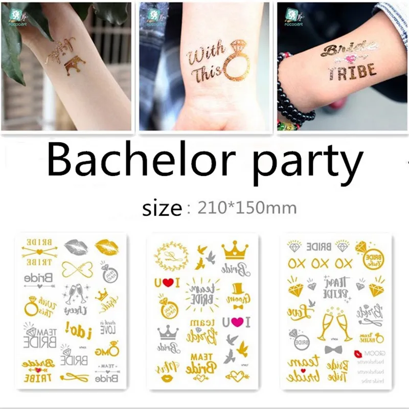 3 листа/набор Временные татуировки девичник аксессуары для вечеринки подружки