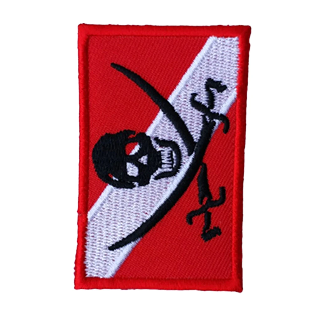 Diver Down флаг из лоскутного топа с вышивкой помощью утюга Дайвинг череп пирата