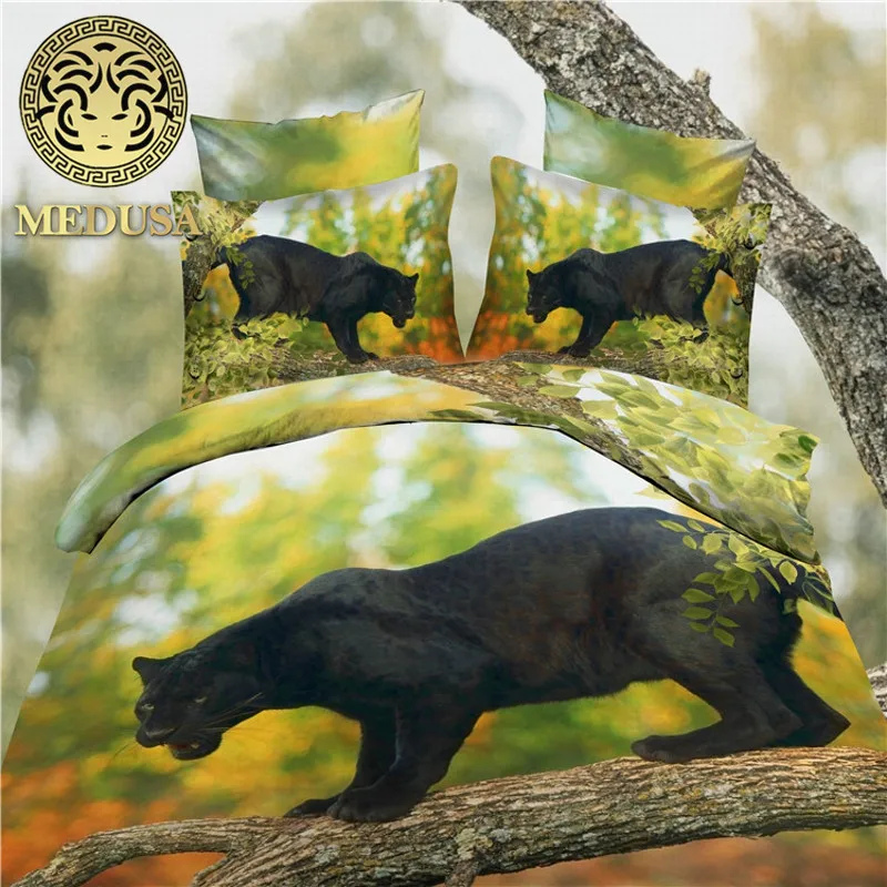 Медуза 3d цифровой набор постельного белья леопардовой расцветки