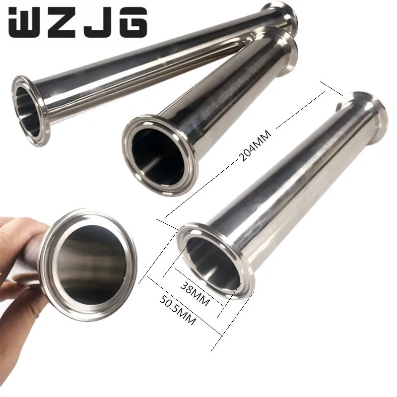 

WZJG Sanitary Tri Clamp Type Spool Tube With 51/64MM Ferrule Clamp SS316 4/6/8/12/18/24" Length Tube Thickness 1.5mm