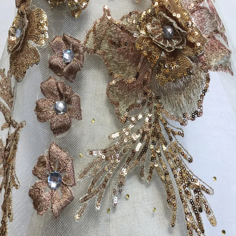 1 шт. 3D цветочные патчи с кристаллами золотые блестки вышивка африканская